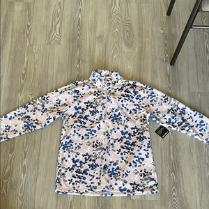 Eddie Bauer Blue and Pink Patterned Women's Top